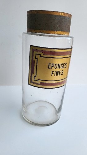 ANCIEN POT A PHARMACIE EN VERRE EPONGES FINES