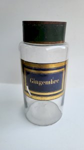 ANCIENT GLASS PHARMACY JAR GINGER