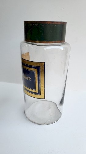 ANCIEN POT A PHARMACIE EN VERRE GINGEMBRE