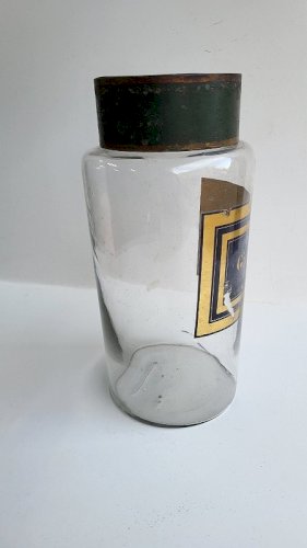 ANCIEN POT A PHARMACIE EN VERRE GINGEMBRE