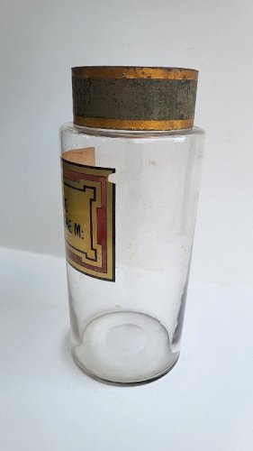 ANCIEN POT A PHARMACIE EN VERRE RACINE DE FOUGERE M :