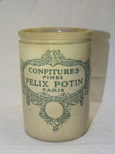 -ANCIEN POT CERAMIQUE CONFITURES FINES FELIX POTIN PARIS COLLECTION CUISINE    D