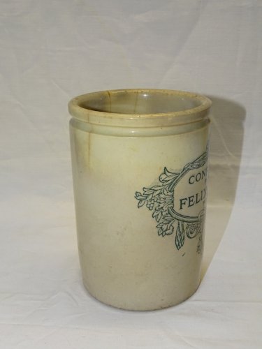 -ANCIEN POT CERAMIQUE CONFITURES FINES FELIX POTIN PARIS COLLECTION CUISINE    D