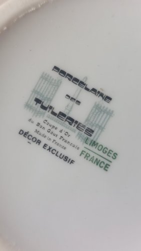 Ancien pot décor paysage, en porcelaine des Tuileries, Limoges