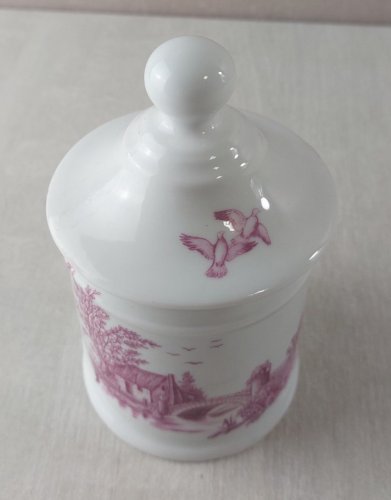 Ancien pot décor paysage, en porcelaine des Tuileries, Limoges