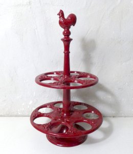 Vintage bistro countertop cast iron egg display stand