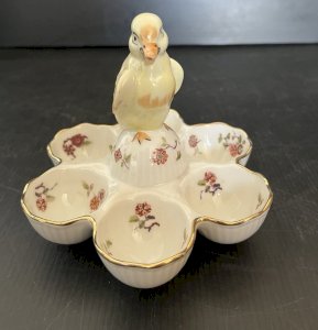 old egg display egg holder egg cups porcelain chick handle