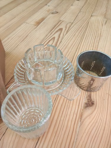 Ancien Presse-Raisin "UVA" en verre et métal avec boîte d'origine - Vintage