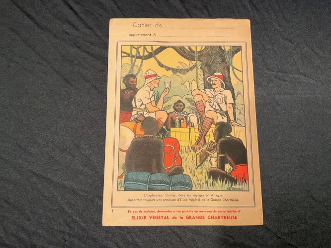 Ancien protège cahier pub ÉLIXIR VÉGÉTAL Chartreuse