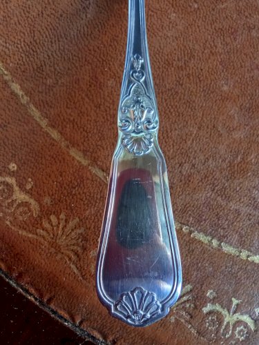 Ancien Ramasse Miette Métal Argenté Style Louis XV Orfèvre Roux Marquiand Lyon