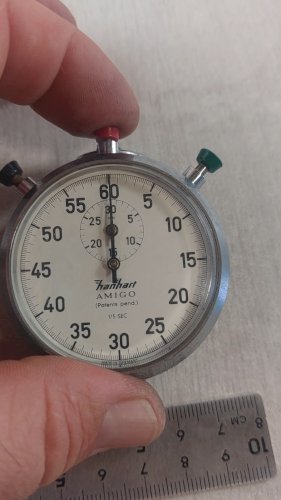 Ancien rare chronomètre mécanique, Hanhart Amigo, 1/5 sec., vintage