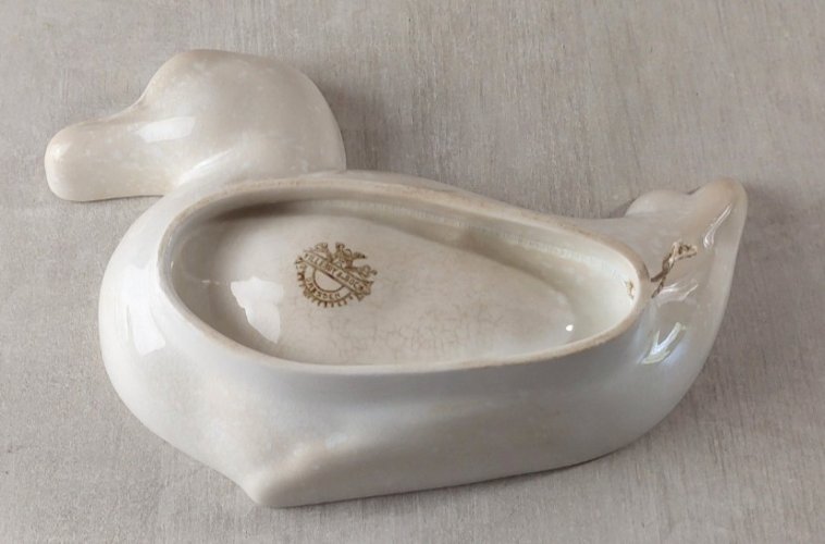 Ancien rare moule forme canard, en céramique de Villeroy & Boch, Dresden