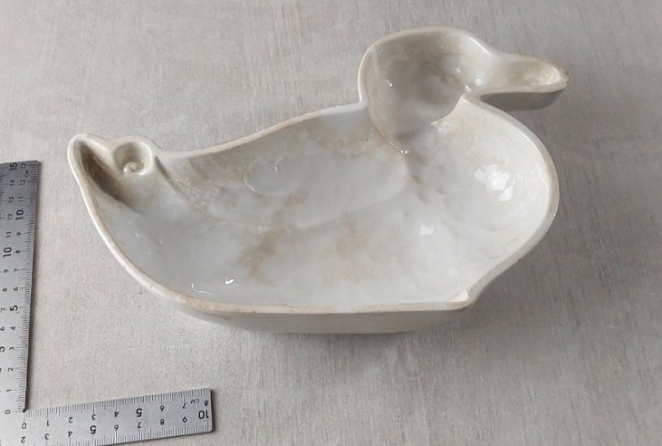 Ancien rare moule forme canard, en céramique de Villeroy & Boch, Dresden