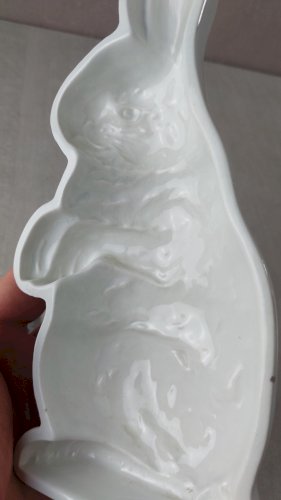 Ancien rare moule forme lapin, en céramique de Villeroy & Boch, Dresden