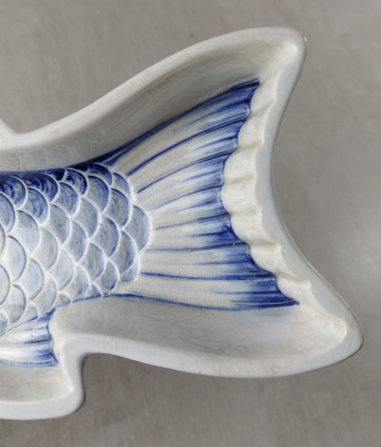 Ancien rare moule forme poisson, en céramique de Villeroy & Boch, Dresden