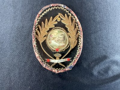 Ancient Reliquary FRAME relic SAINT JOSEPH