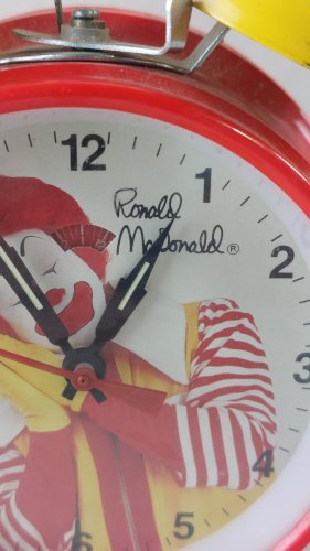 Ancien réveil mécanique, Ronald Mc Donald, vintage ^