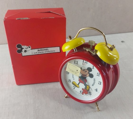 Ancien réveil / montre, Mickey, Walt Disney, Avronel, neuf