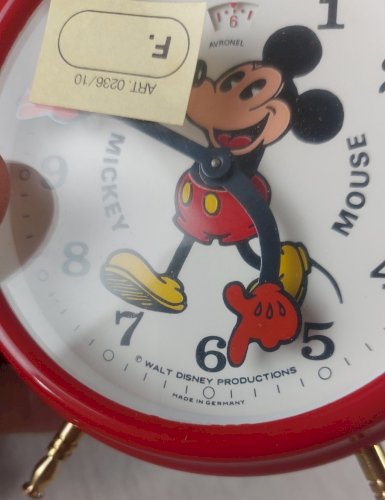 Ancien réveil / montre, Mickey, Walt Disney, Avronel, neuf