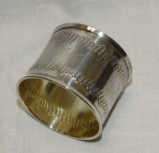 -ANCIEN ROND de SERVIETTE ARGENT Poinçon MINERVE 1 + Orfèvre CARTOUCHE VIERGE  D