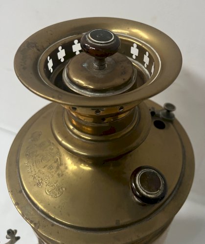 Ancien Samovar Russe en cuivre jaune XIX siècle