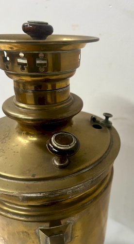Ancien Samovar Russe en cuivre jaune XIX siècle