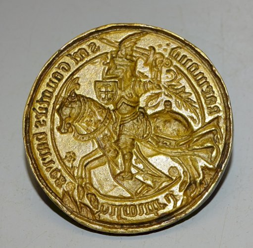 -ANCIEN SCEAU MATRICE CHEVALIER EN ARMURE STYLE HAUTE EPOQUE MEDIEVALE  D