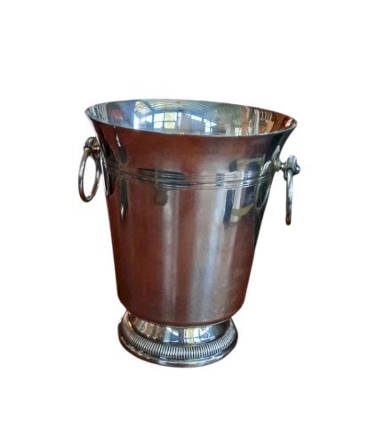 Ancien Seau À Champagne À Glace Métal Argenté Godrons Art De La Table Ancien