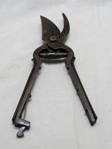 -ANCIEN SECATEUR MARQUE R.G. Garanti avec plaquettes CORNE sur les bras   D