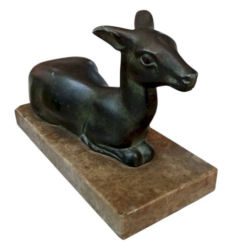 Ancien Serre Livre Biche Régule Marbre M Font Old Deer marble bookend