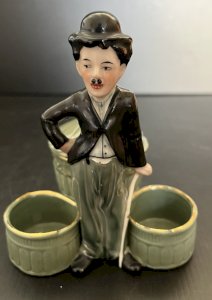 vintage 1900 porcelain condiment set CHAPLIN decor humor cinema
