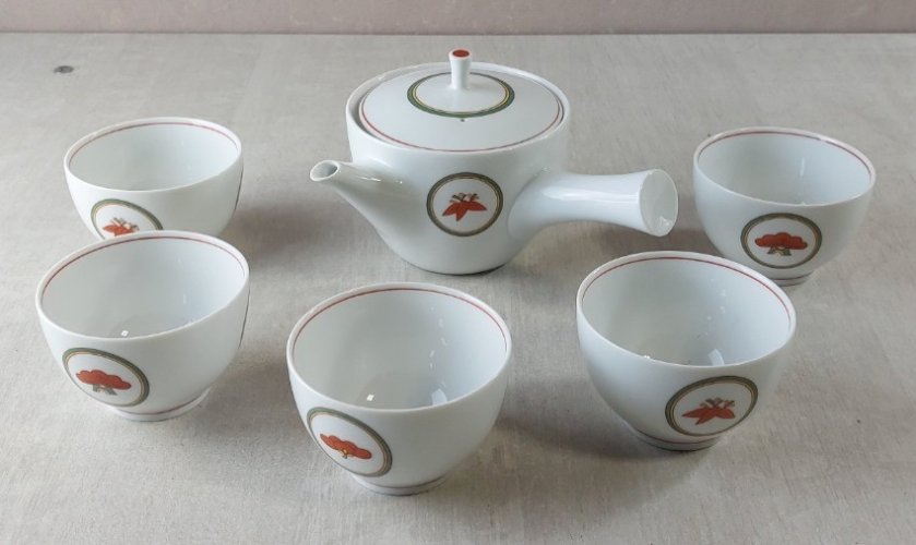 Ancien service à thé, bols / tasses + théière, Noritake Japan ^