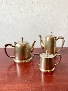Ancien service à thé et café Art déco en métal argenté