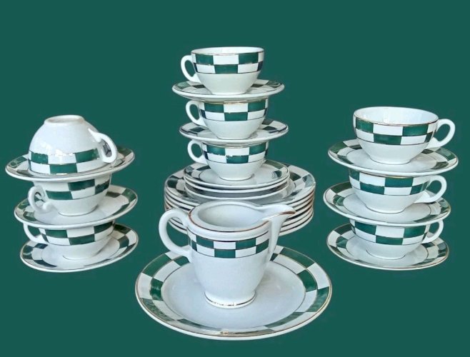 Ancien Service Café Assiettes Vaisselle KG Lunéville 29 Pcs Art De La Table