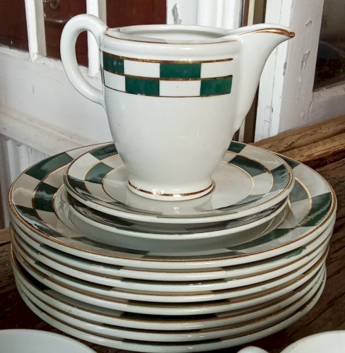 Ancien Service Café Assiettes Vaisselle KG Lunéville 29 Pcs Art De La Table