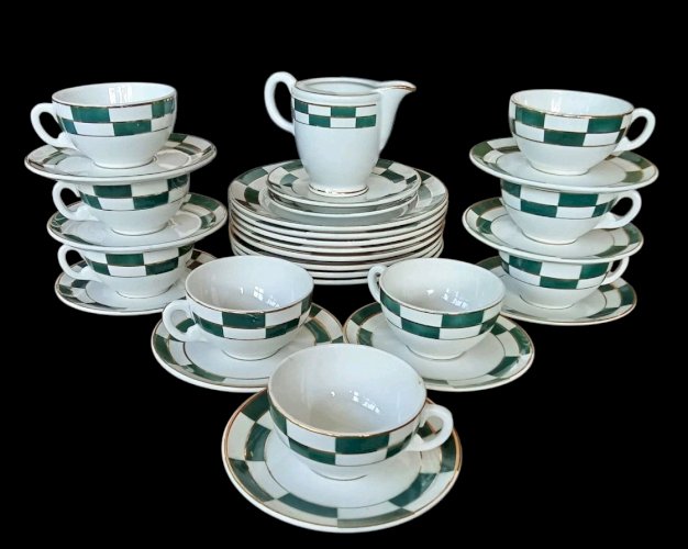 Ancien Service Café Assiettes Vaisselle KG Lunéville 29 Pcs Art De La Table