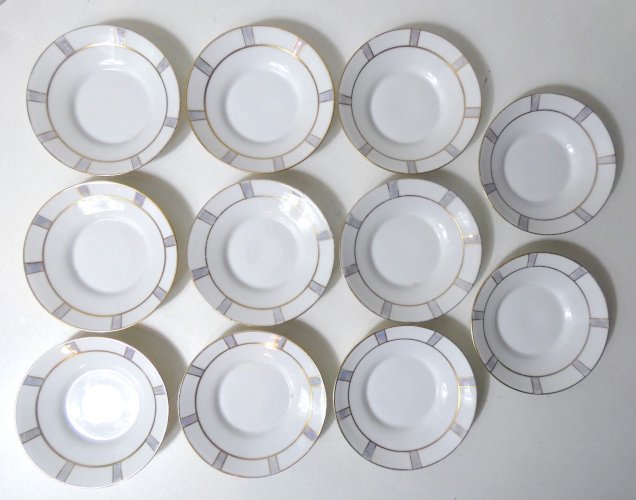 ancien service café thé Limoges Ribes porcelaine or argent nacre irisé Art Déco