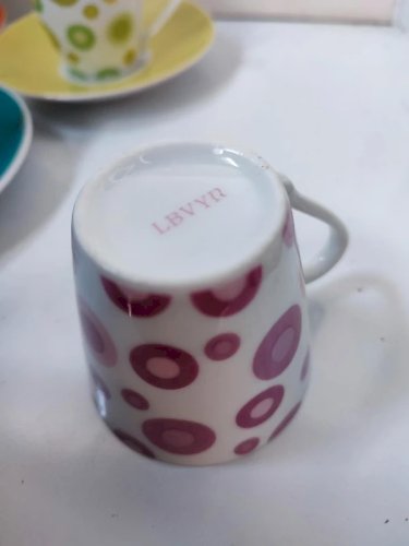 ancien service café -thé vintage coloré signé LBVYR en bon etat