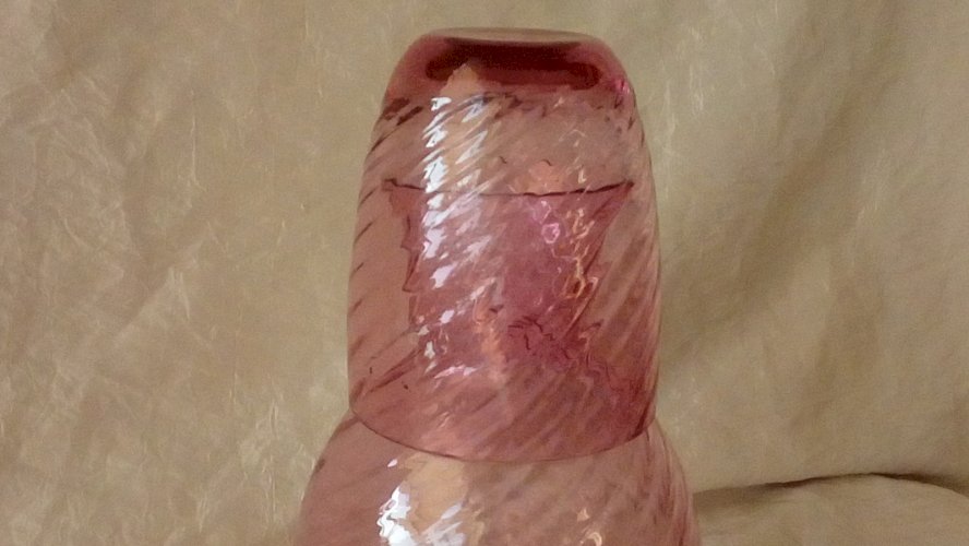 ANCIEN SERVICE DE NUIT CARAFE GOBELET EN VERRE MODELE BAMBOU**