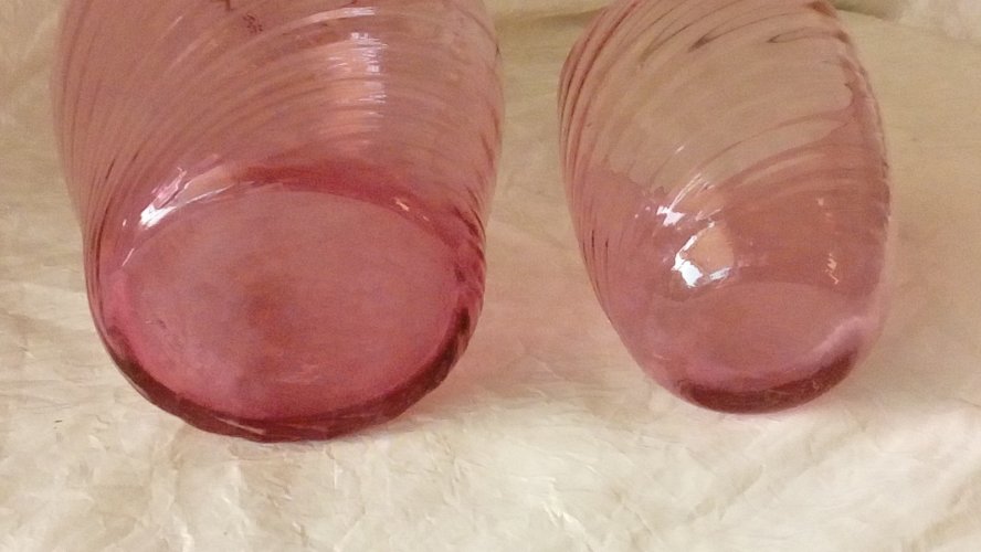 ANCIEN SERVICE DE NUIT CARAFE GOBELET EN VERRE MODELE BAMBOU**