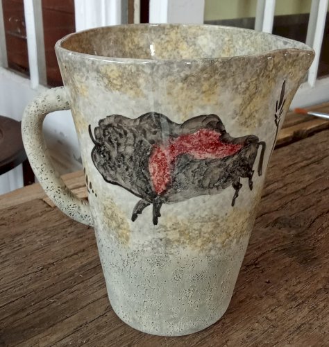 Ancien Service Pichet Mazagran Verre Lascaux Vallauris Jacky Jacqueline Gelb