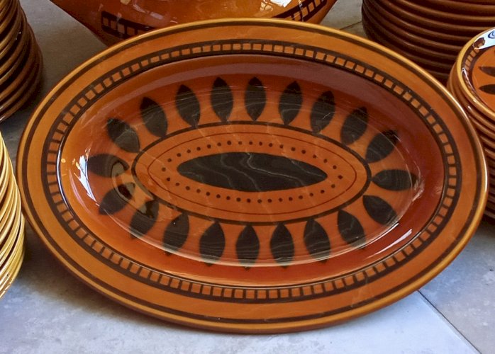 Ancien Service Vaisselle Assiette Plat Ocre Vintage Longchamp 64 Pièces