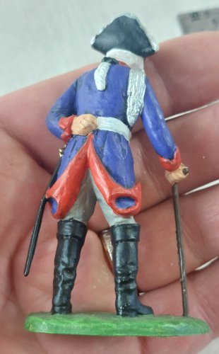 Ancien soldat, alter Fritz / Frederic II, en plastique peint, Elastolin