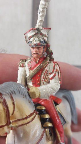 Ancien soldat, cavalier, en plastique peint, Starlux Empire