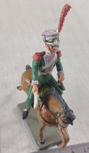 Ancien soldat, cavalier lancier de Berg, en plastique peint, Starlux Empire