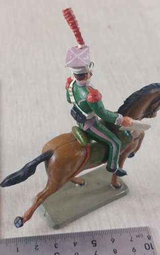 Ancien soldat, cavalier lancier de Berg, en plastique peint, Starlux Empire