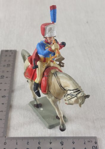 Ancien soldat, cavalier trompette, Hussard, en plastique peint, Starlux Empire