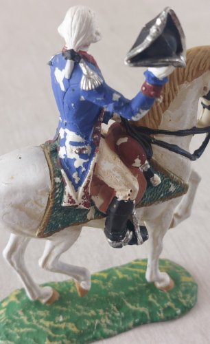 Ancien soldat, officier guerre indépendance, en plastique peint, Elastolin