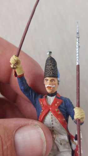 Ancien soldat, officier prussien, en plastique peint, Preiser / Elastolin