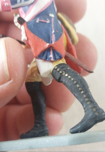 Ancien soldat, officier prussien, en plastique peint, Preiser / Elastolin